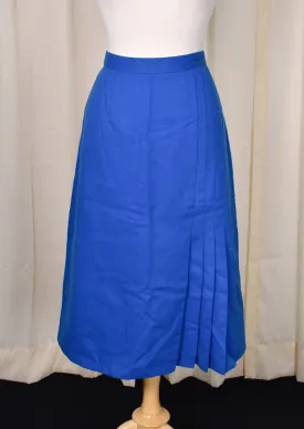 1960s Vintage Bright Blue Wool Skirt