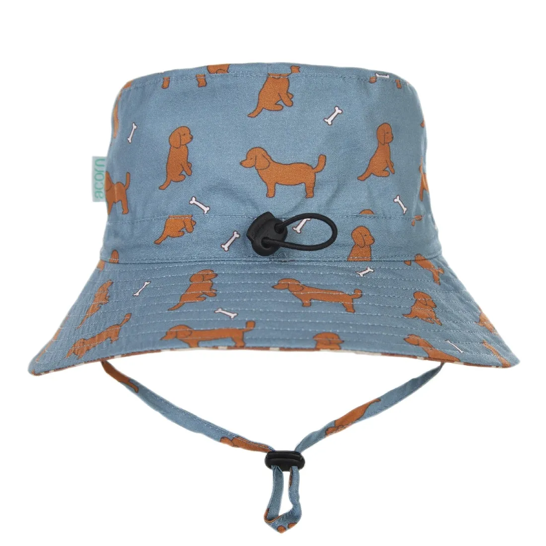 ACORN KIDS - STRAWBERRY WIDE BRIM REVERSIBLE SUNHAT: PINK/BLUE
