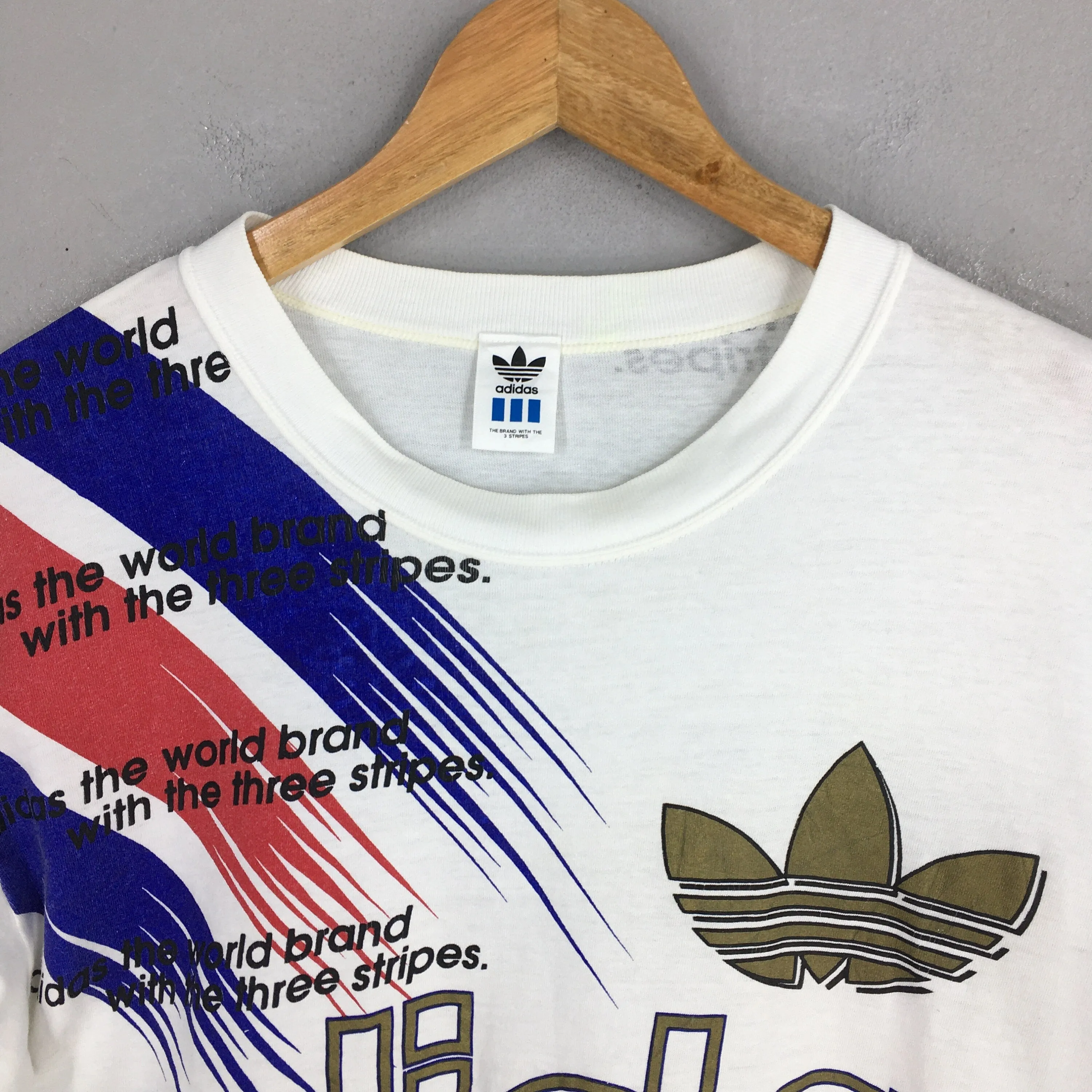 Adidas Trefoil France Color White T shirt Medium
