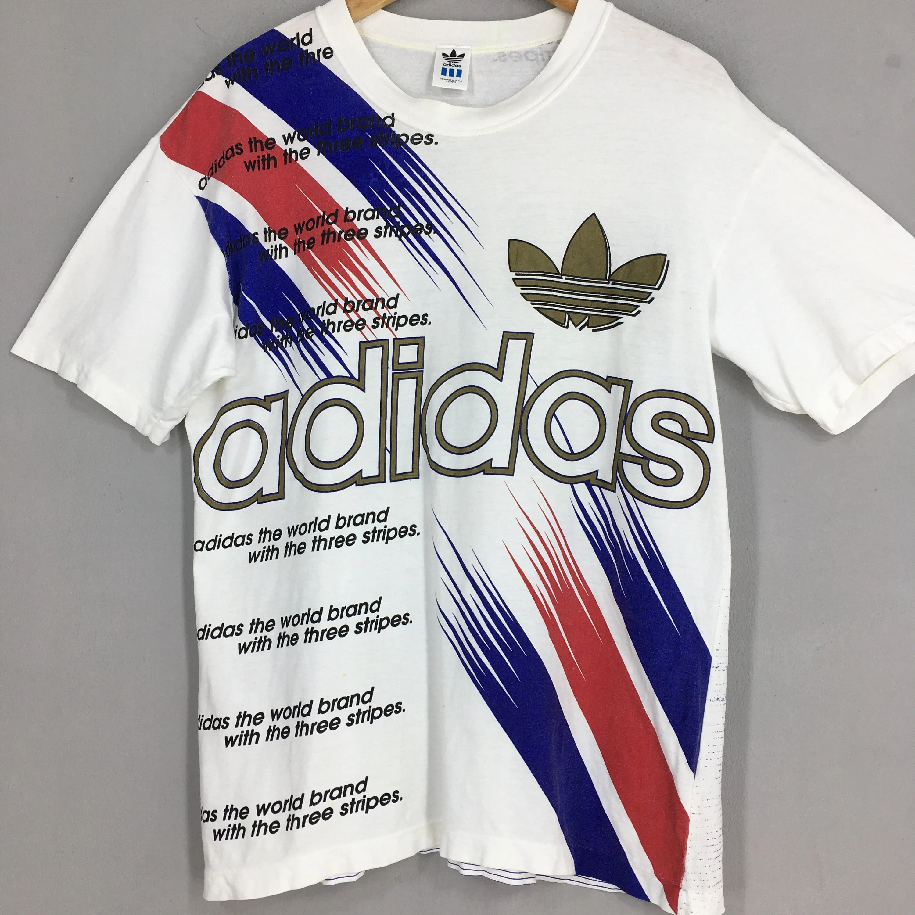 Adidas Trefoil France Color White T shirt Medium