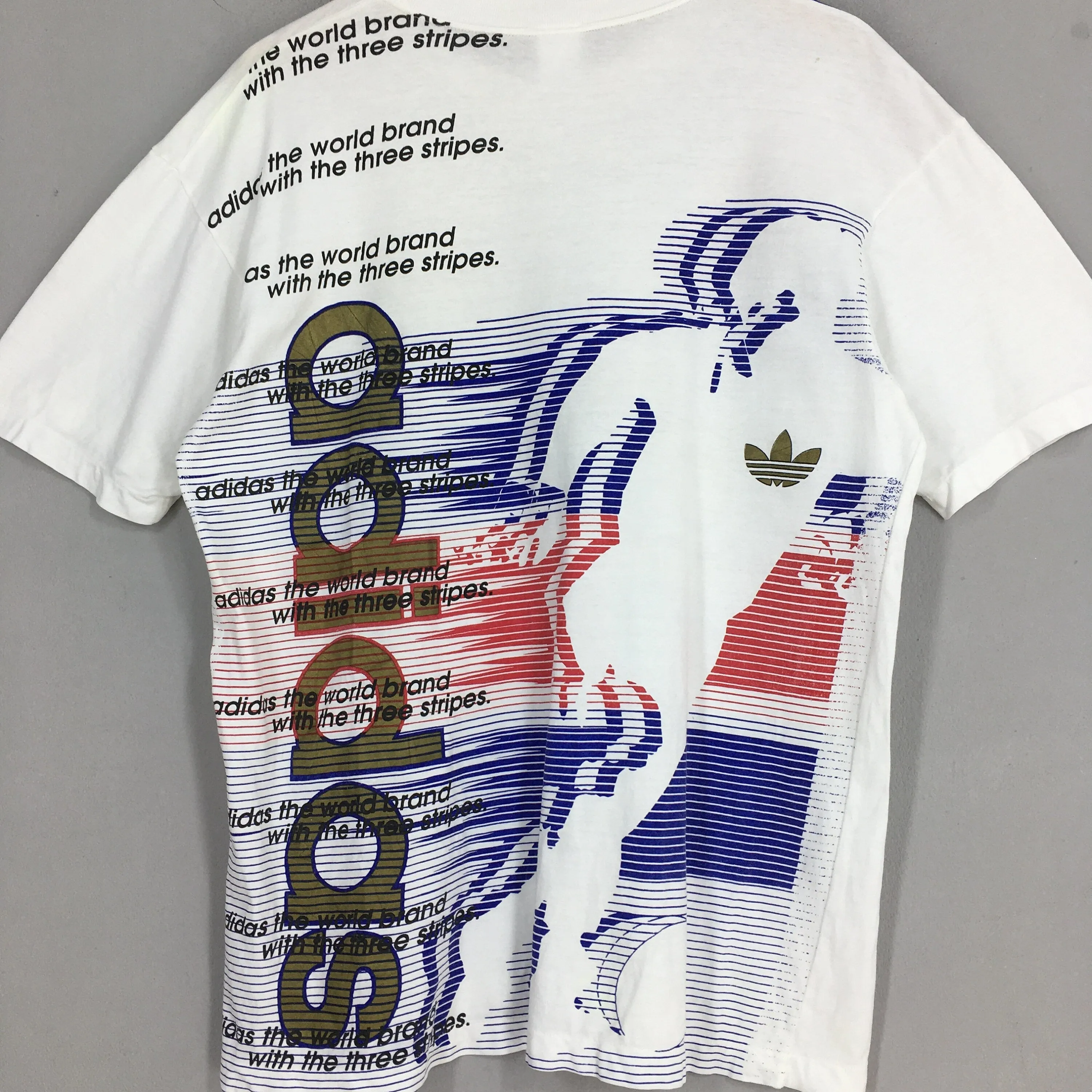 Adidas Trefoil France Color White T shirt Medium