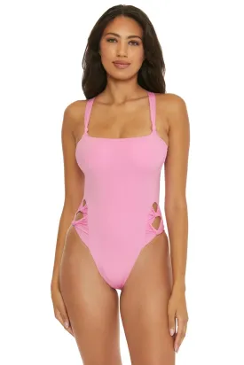 Becca By Rebecca Virtue Color Code High Leg One Piece - Rosy