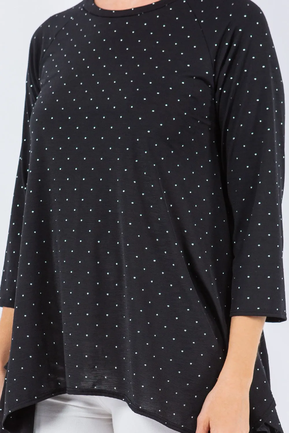 Black & Shimmer Sharkbite Tunic