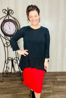 Black & Shimmer Sharkbite Tunic