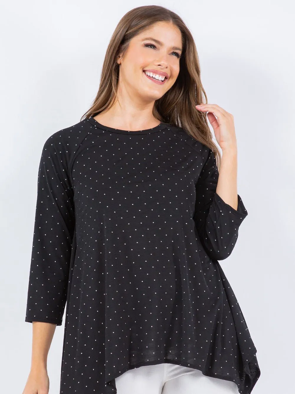 Black & Shimmer Sharkbite Tunic