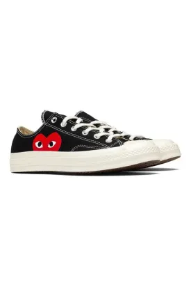 Black CDG Play x Converse Classic One Heart Low Sneakers