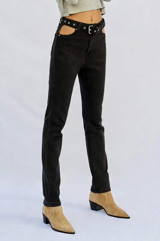 Black Cut Out Jeans
