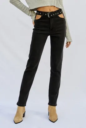 Black Cut Out Jeans