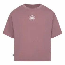 Child's Short Sleeve T-Shirt Converse Chuck Patch Boxy Salmon