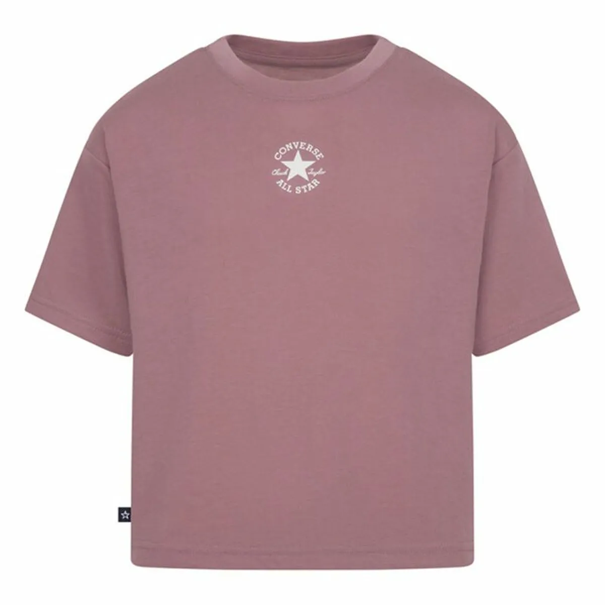 Child's Short Sleeve T-Shirt Converse Chuck Patch Boxy Salmon
