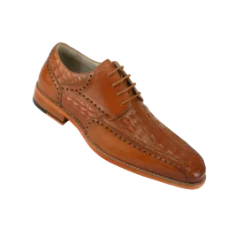 Cognac Giovanni Milford Men's Lace-Up Shoes Genuine Leather