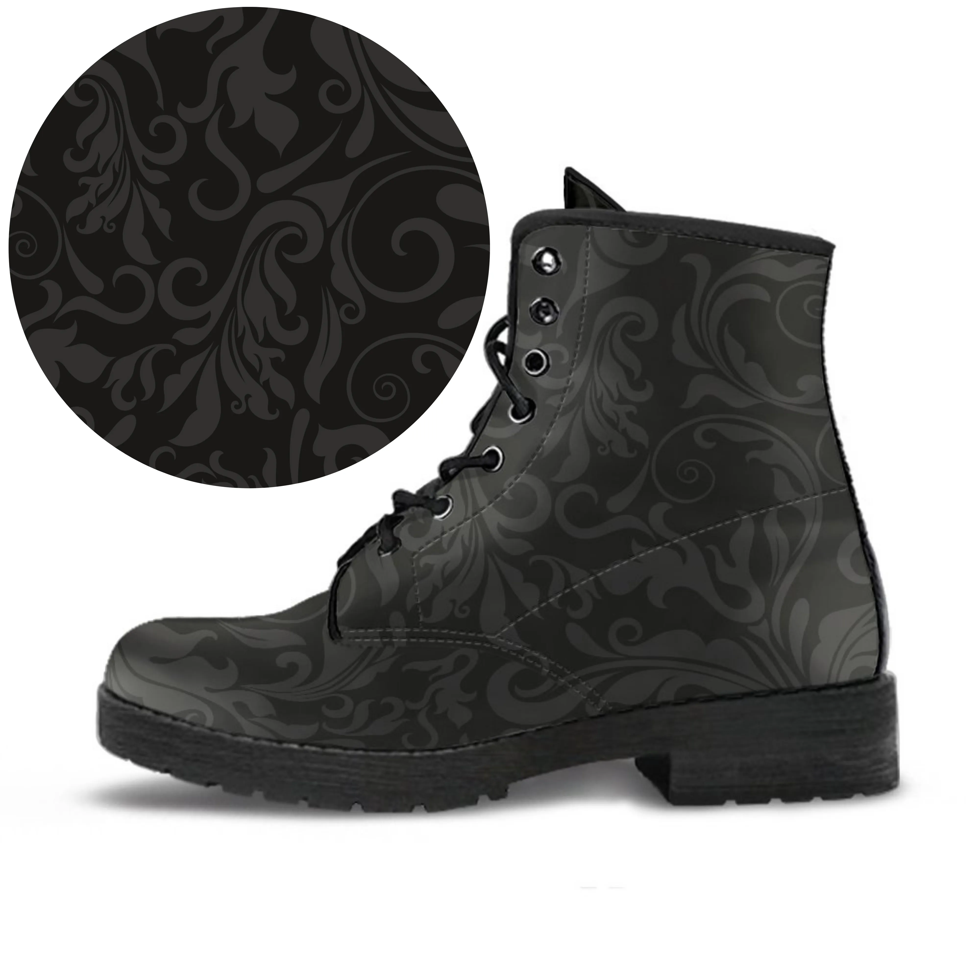 Combat Boots - Classic Pattern #114 | Unisex Boots, Custom Shoes, Hippie Boots, Lace Up Boots, 90s Boots, Women's Boots, Boots Men
