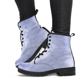 Combat Boots - Vintage Swirls | Purple Boots for Women, Handmade Lace Up Boots, Vegan Leather Lace Up Boots Women, 90s Boots, Custom Shoes