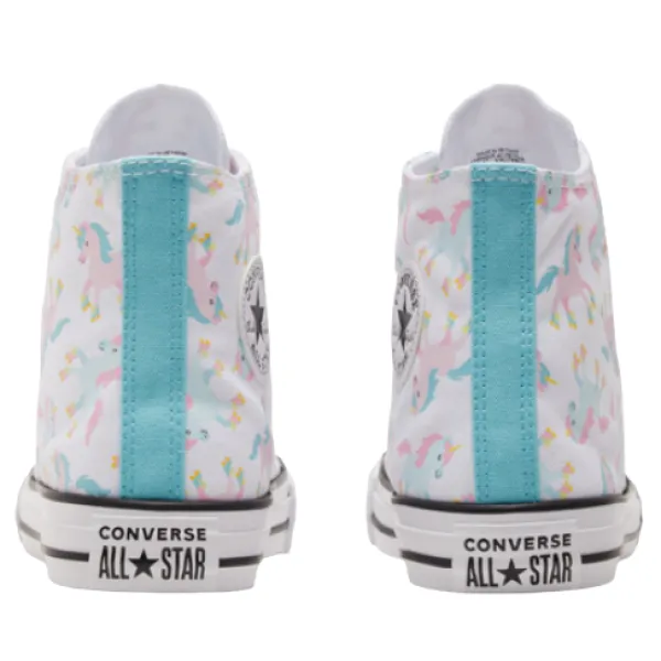 Converse scarpa sneakers da bambina alta con laccio Ctas HI 669816C white-multi-white