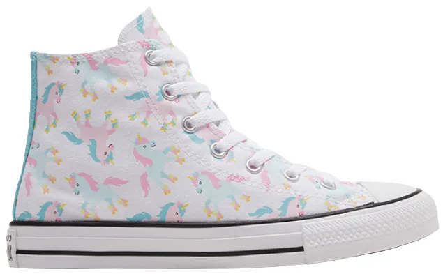 Converse scarpa sneakers da bambina alta con laccio Ctas HI 669816C white-multi-white
