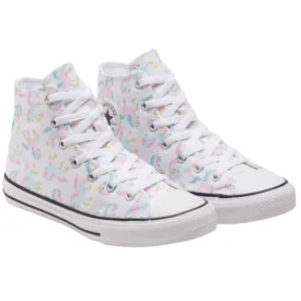 Converse scarpa sneakers da bambina alta con laccio Ctas HI 669816C white-multi-white
