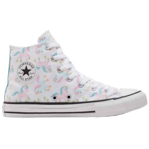 Converse scarpa sneakers da bambina alta con laccio Ctas HI 669816C white-multi-white