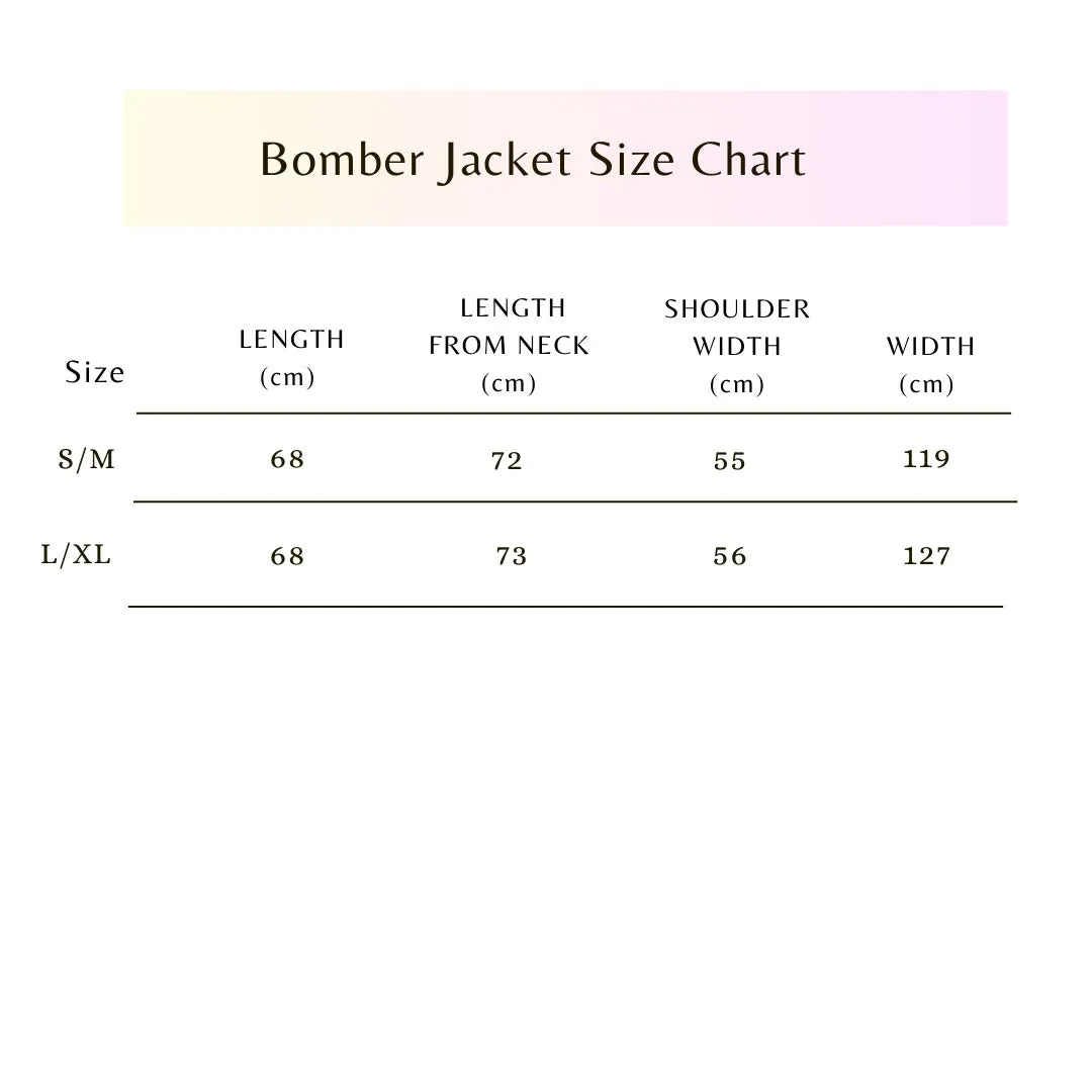 Cursive White Bomber Jacket - Unisex