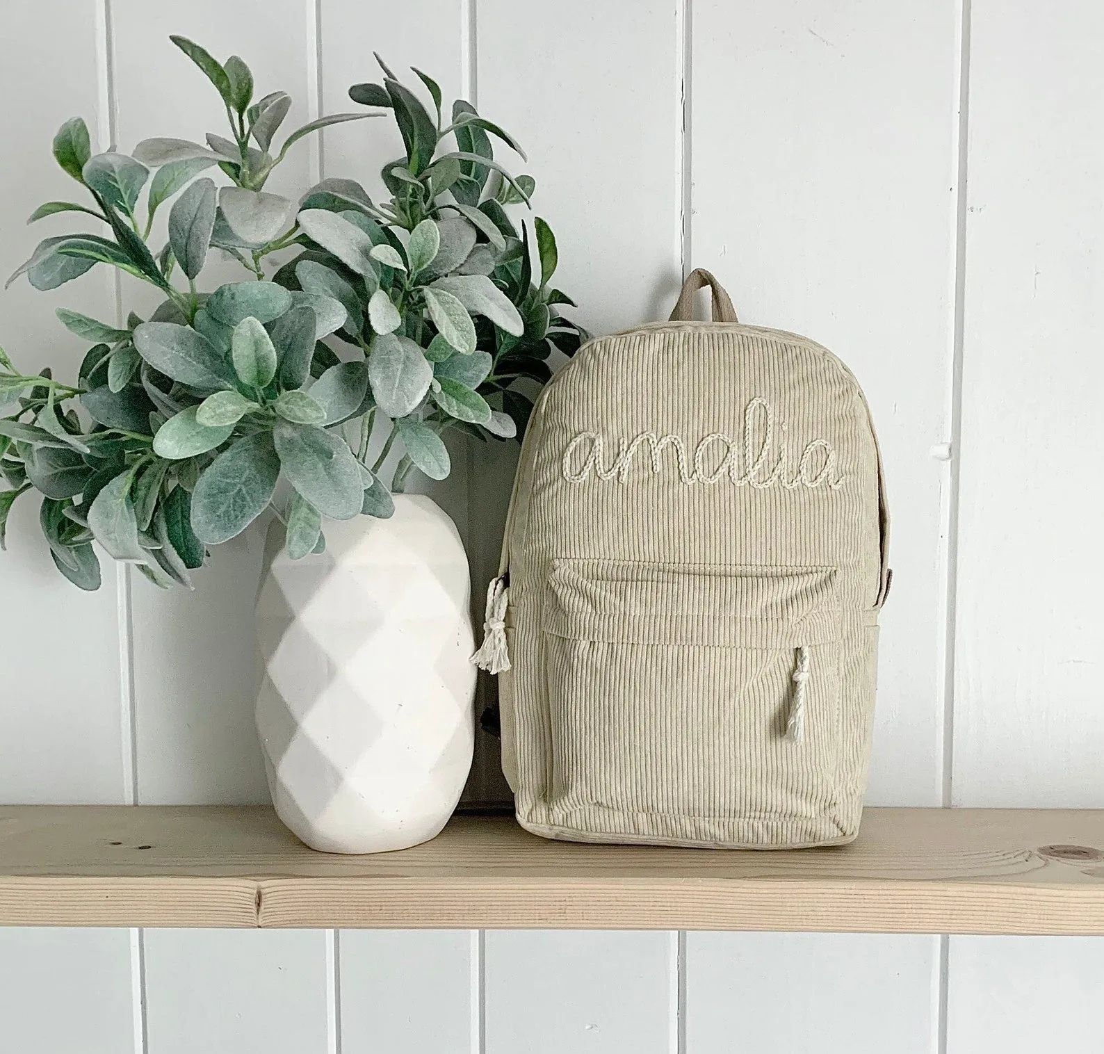 custom name backpack || hand embroidery