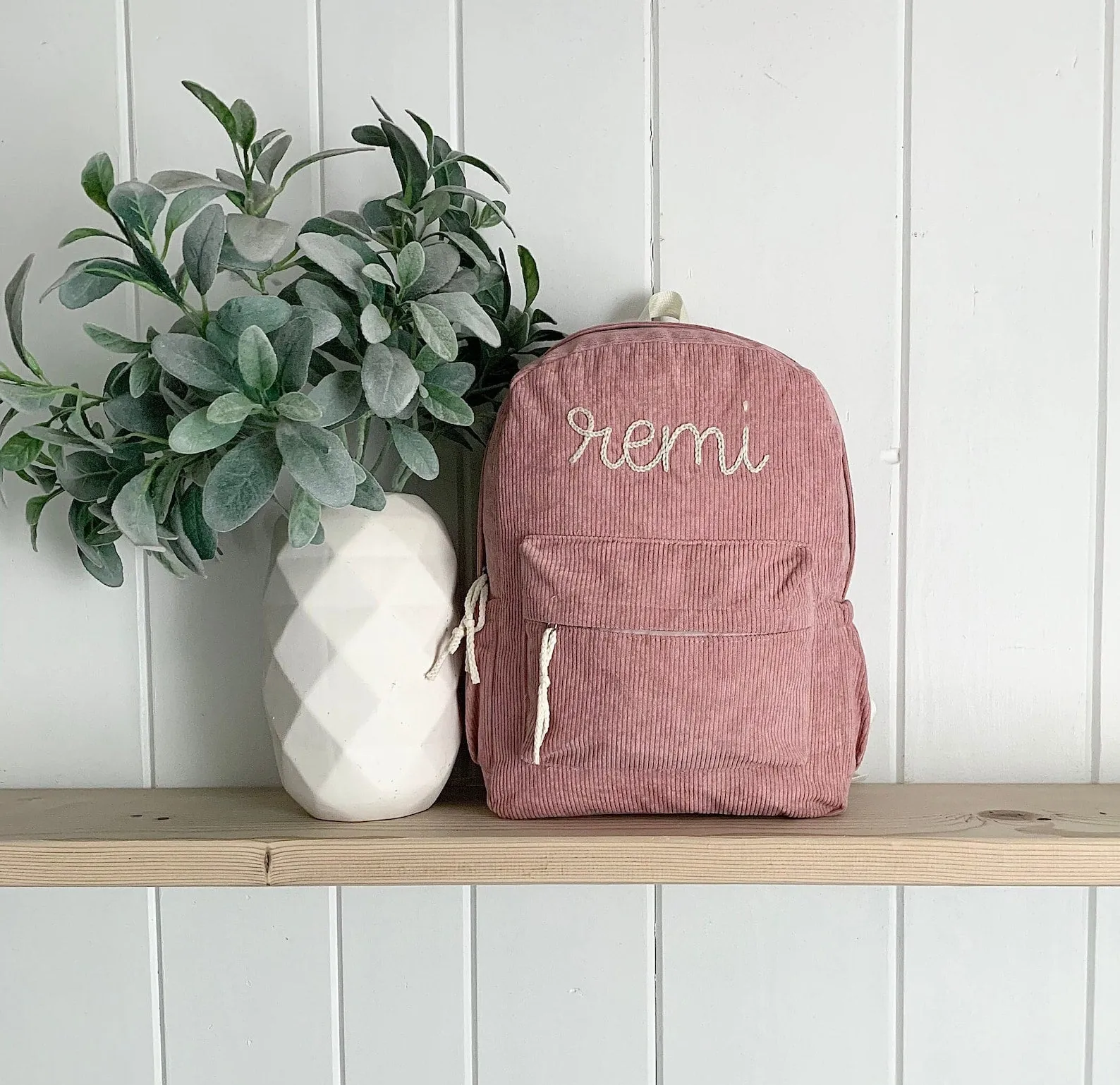 custom name backpack || hand embroidery