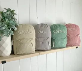 custom name backpack || hand embroidery