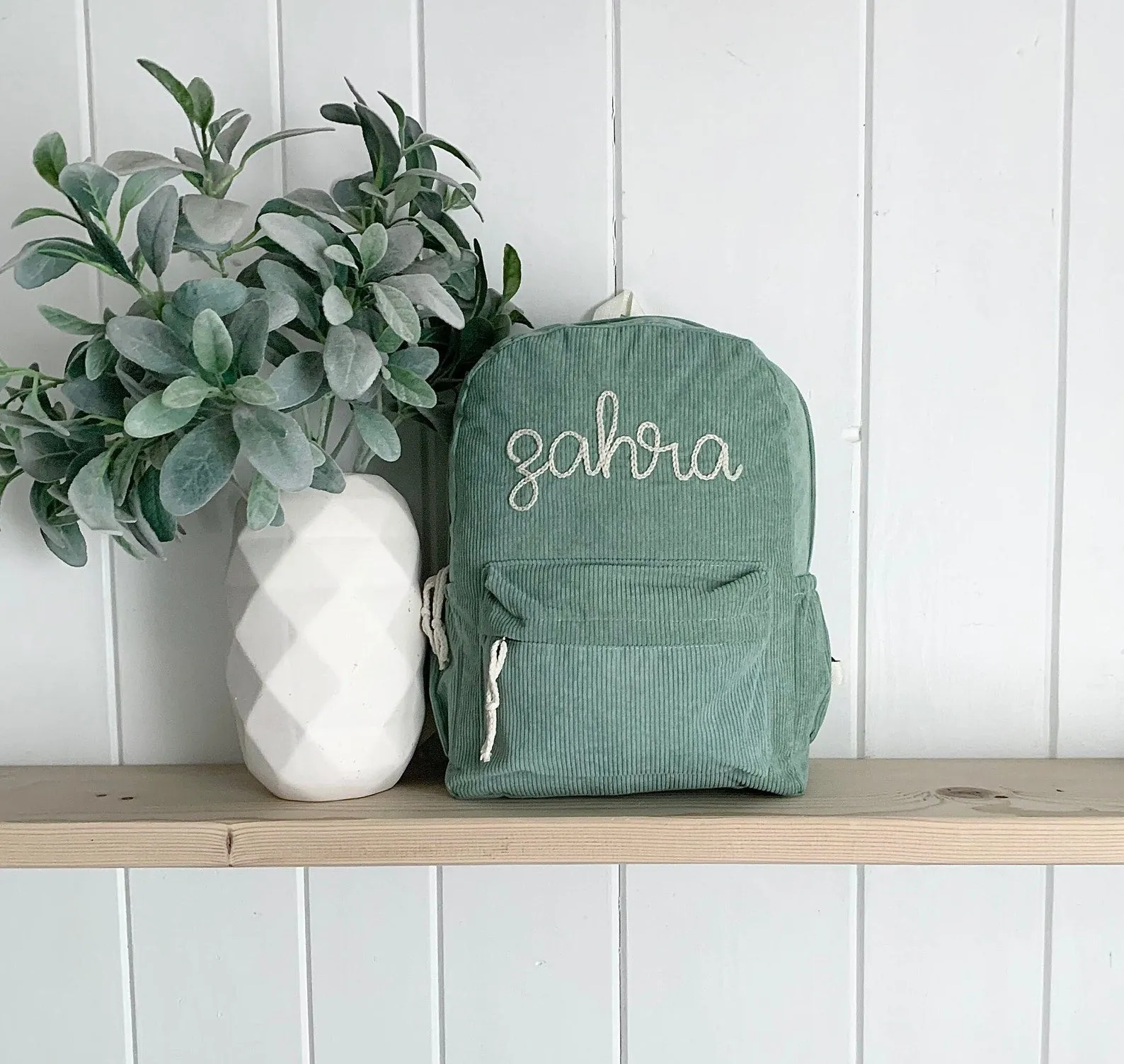 custom name backpack || hand embroidery