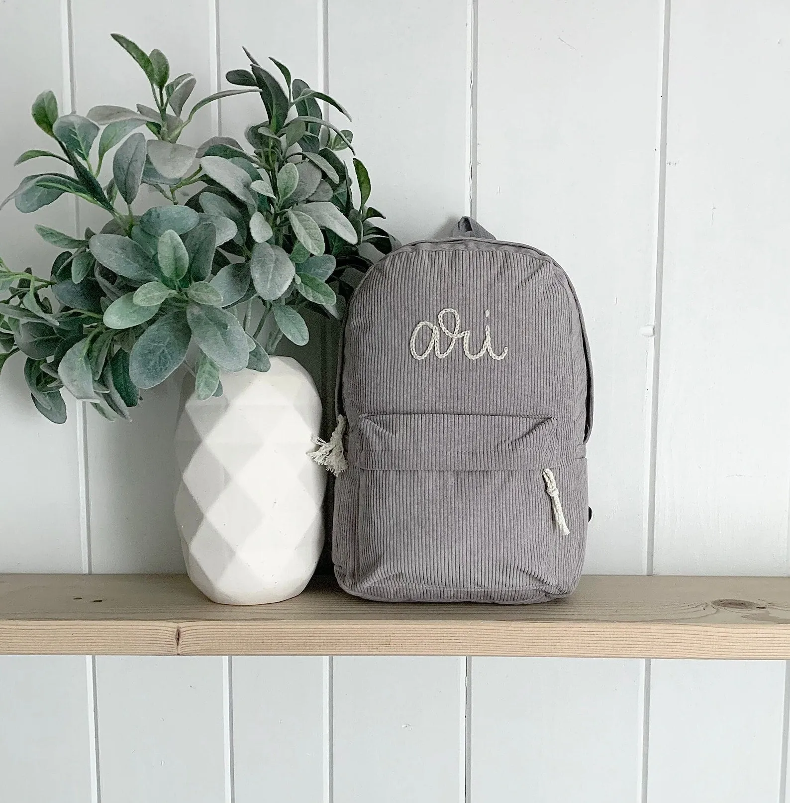custom name backpack || hand embroidery