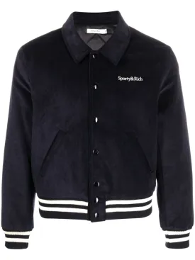 embroidered-logo bomber jacket