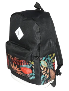 FLORAL 3 PIECE SET: BACKPACK, SHOULDER BAG, ZIPPERED POUCH