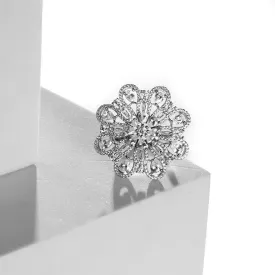Floral Radiance Silver Ring