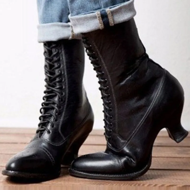 Funki Buys | Boots | Women's Victorian Style Lace Up Boots