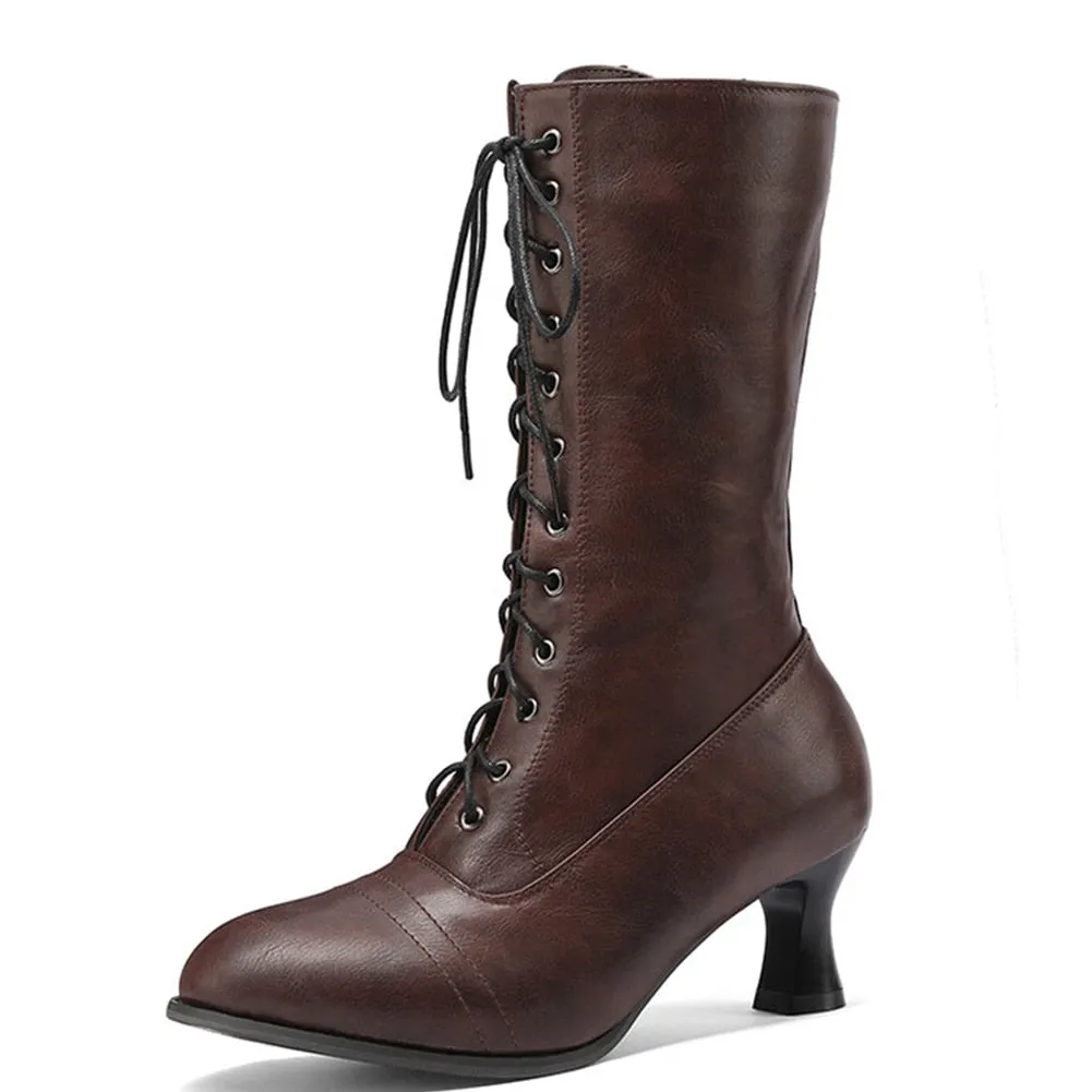 Funki Buys | Boots | Women's Victorian Style Lace Up Boots