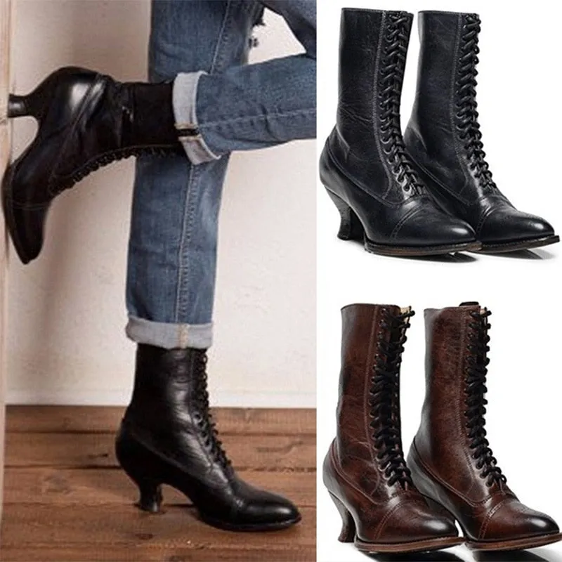 Funki Buys | Boots | Women's Victorian Style Lace Up Boots
