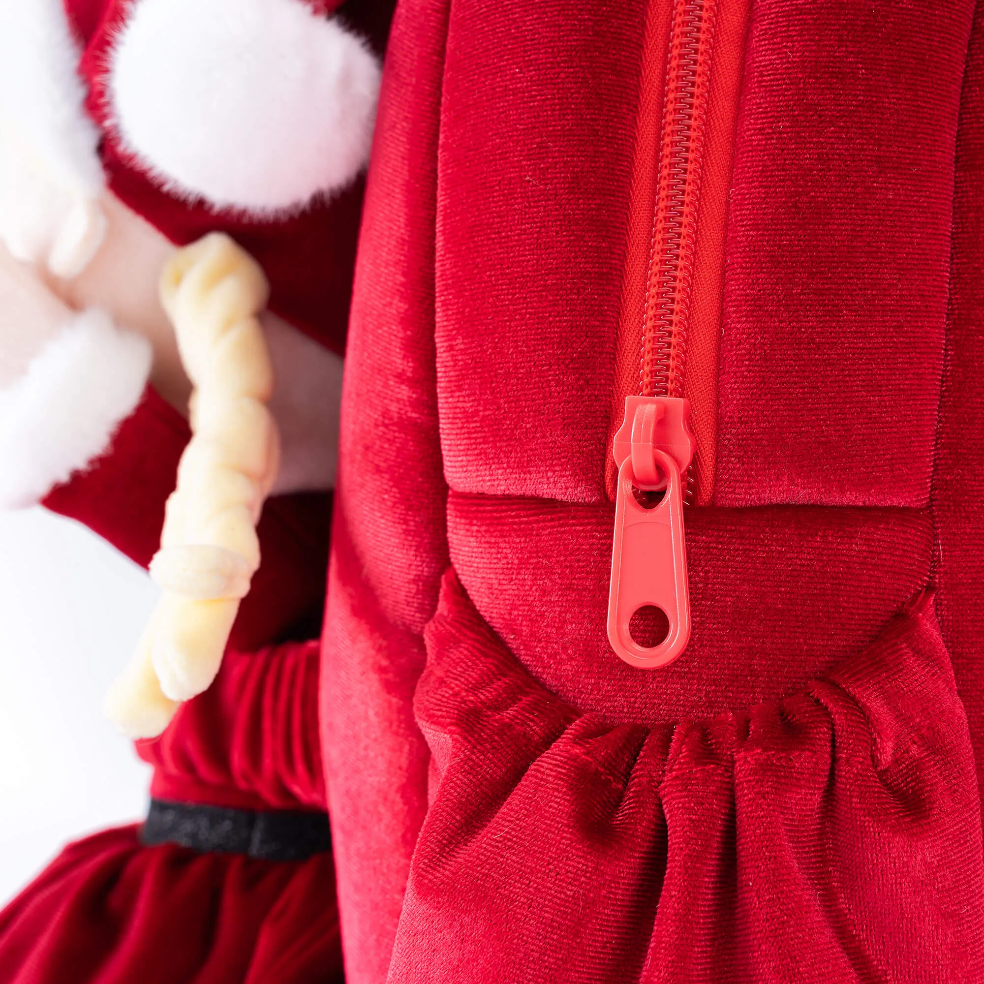 Gloveleya 11-inch Christmas Santa Doll Backpacks Red
