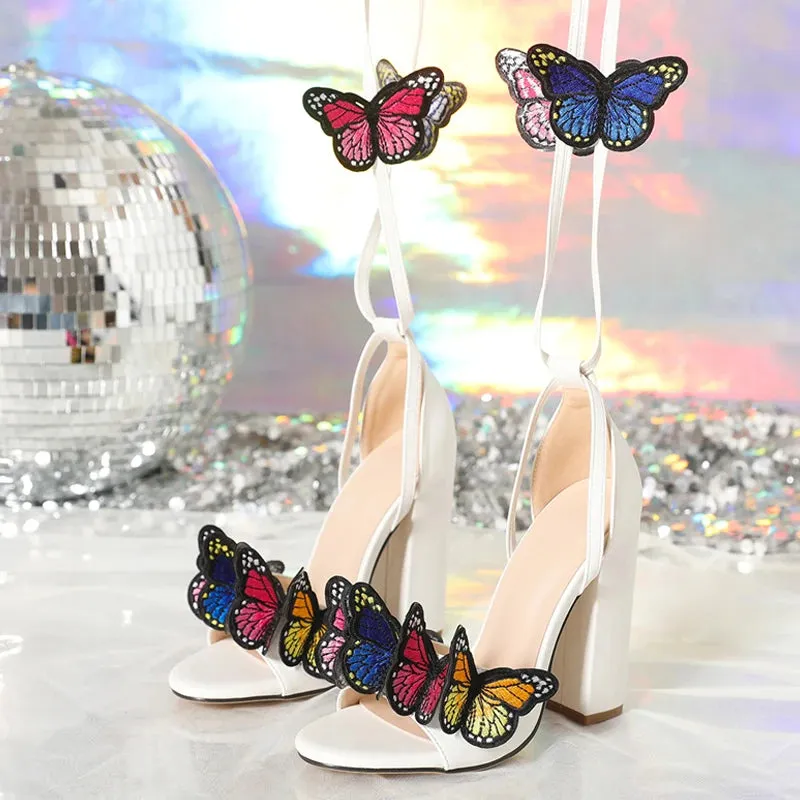 Handwork Butterfly Lace Up Platform Dress Shoes