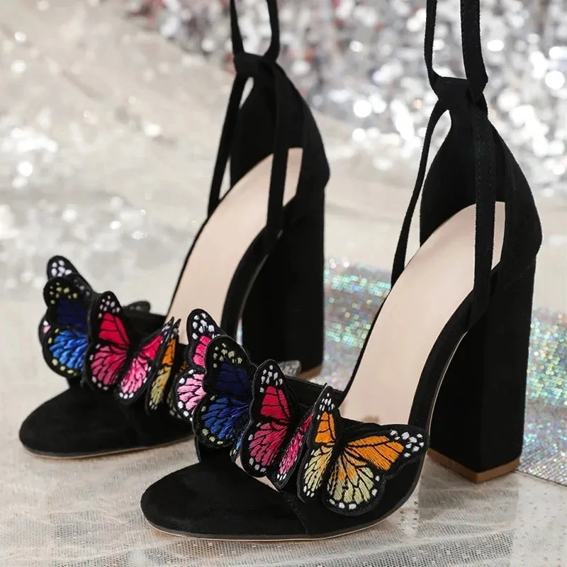 Handwork Butterfly Lace Up Platform Dress Shoes