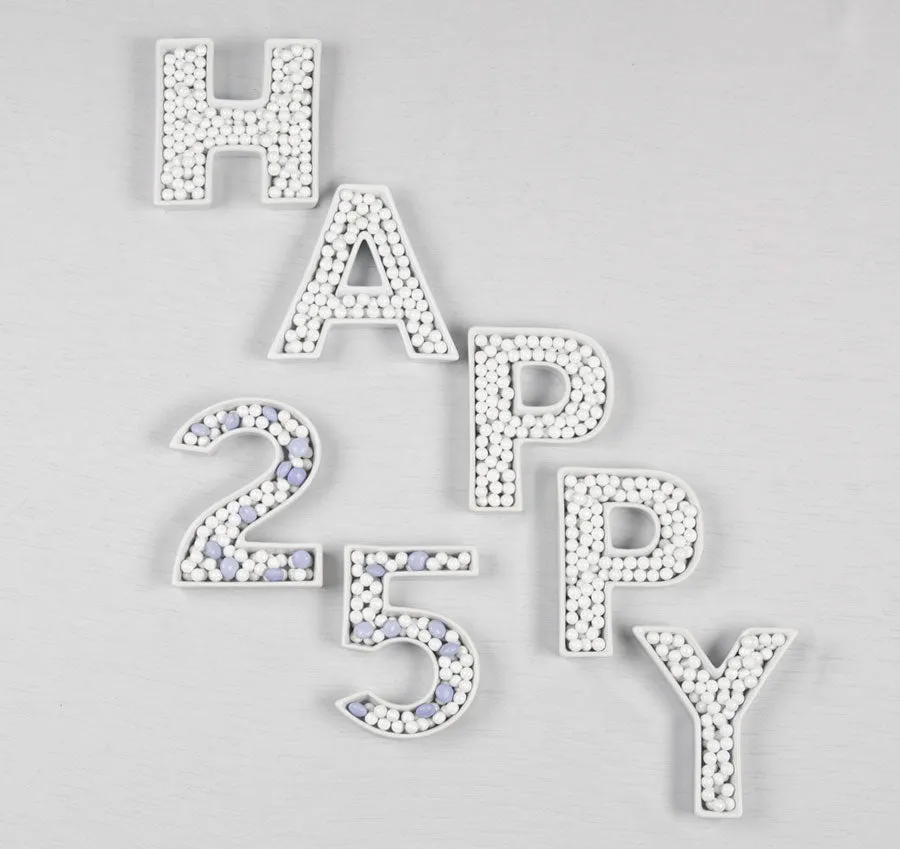 HAPPY 25 Ceramic Letter Dishes