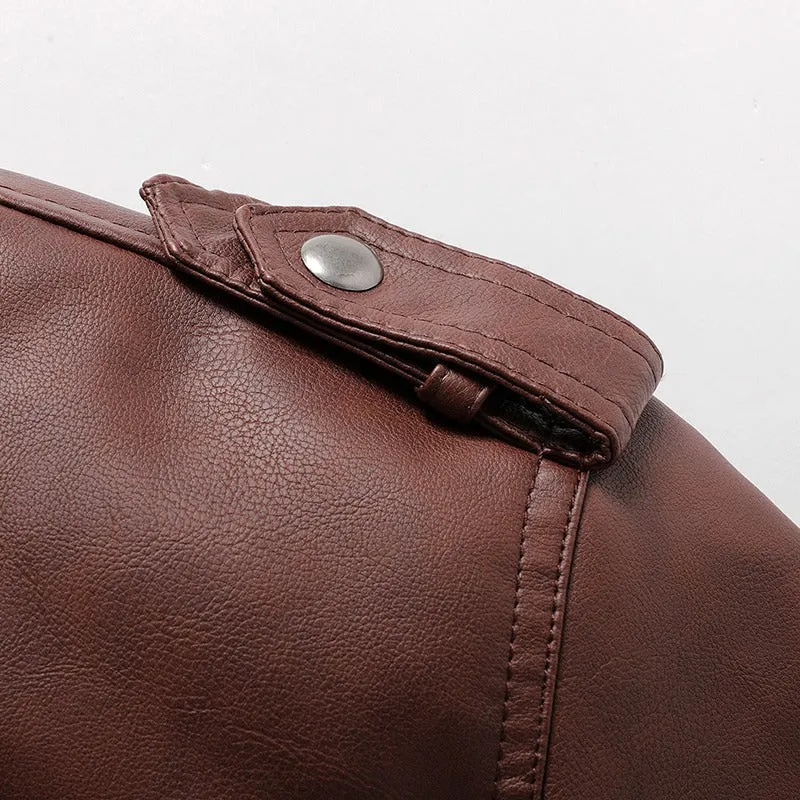 Hooded Leather Jackets / Men Casual Coat / Motorcycle Jackets