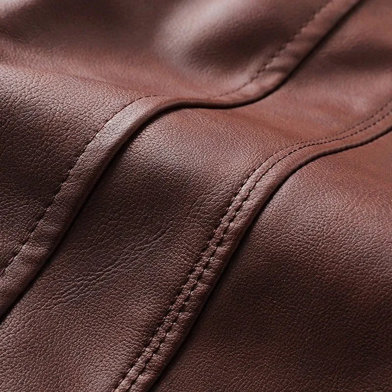 Hooded Leather Jackets / Men Casual Coat / Motorcycle Jackets