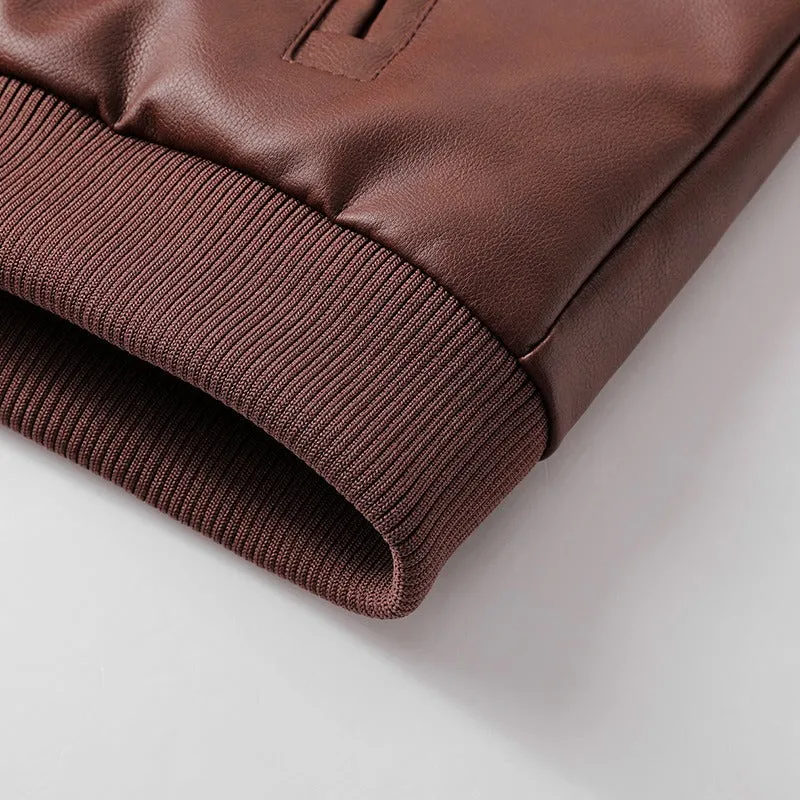 Hooded Leather Jackets / Men Casual Coat / Motorcycle Jackets