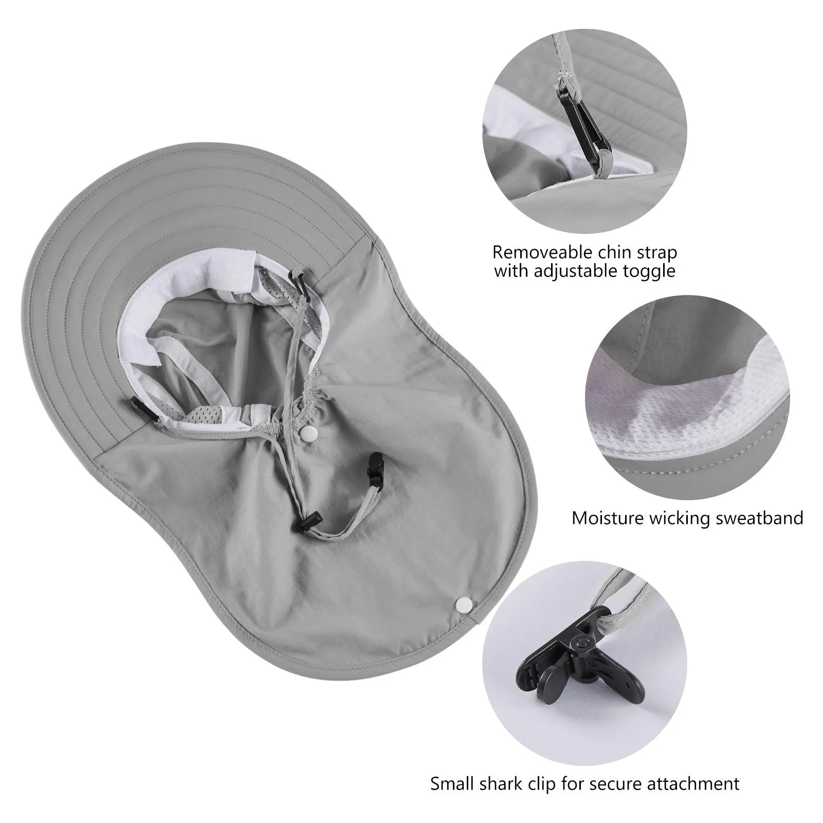 Kids' UPF 50  Wide Brim Sun Hat with Neck Flap