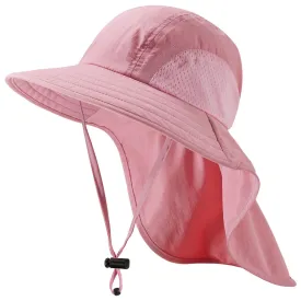 Kids' UPF 50  Wide Brim Sun Hat with Neck Flap