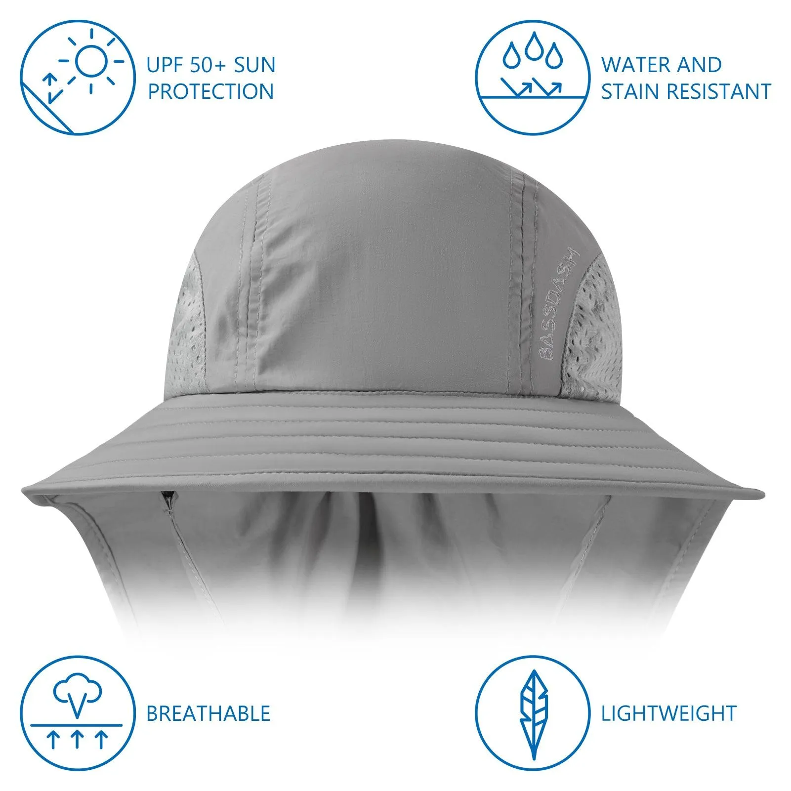 Kids' UPF 50  Wide Brim Sun Hat with Neck Flap