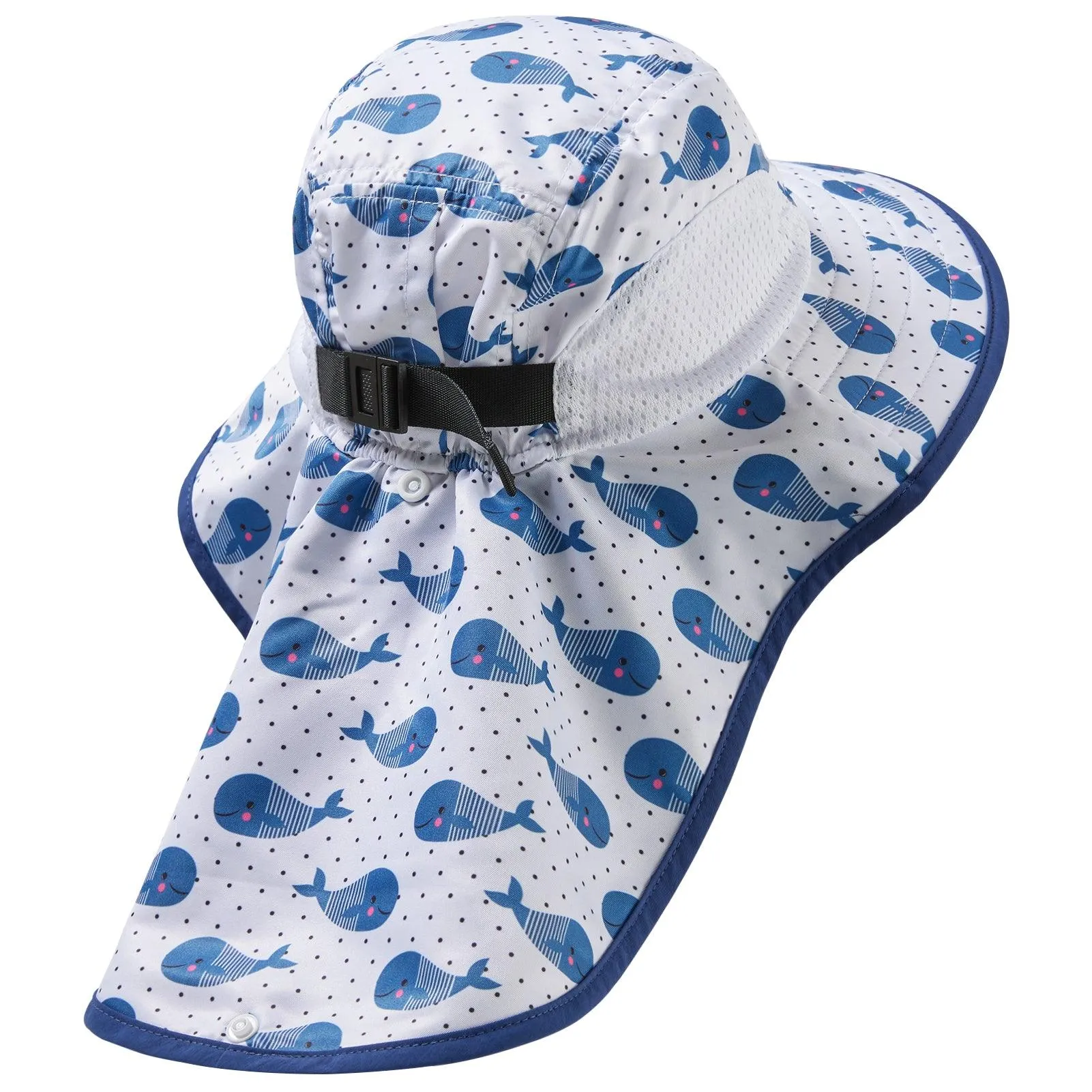 Kids' UPF 50  Wide Brim Sun Hat with Neck Flap