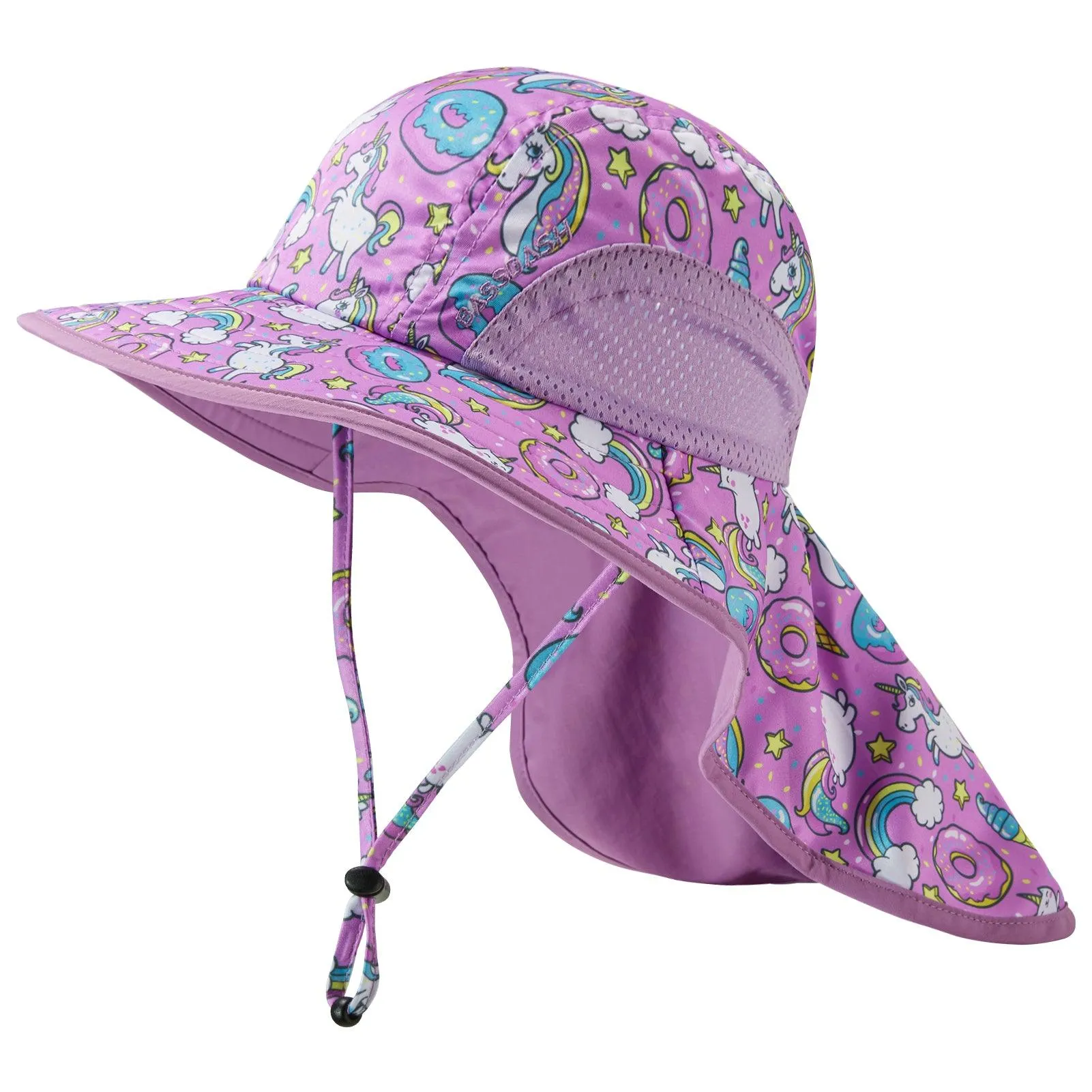Kids' UPF 50  Wide Brim Sun Hat with Neck Flap