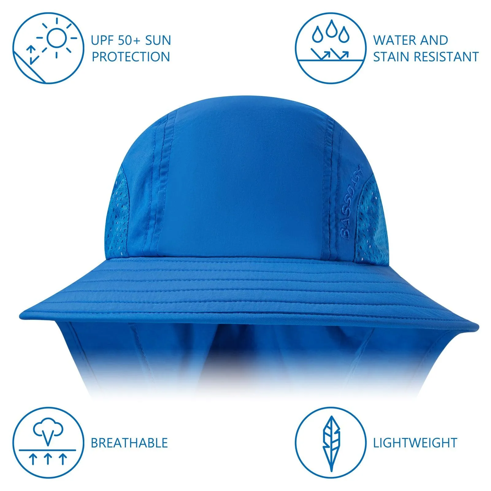 Kids' UPF 50  Wide Brim Sun Hat with Neck Flap