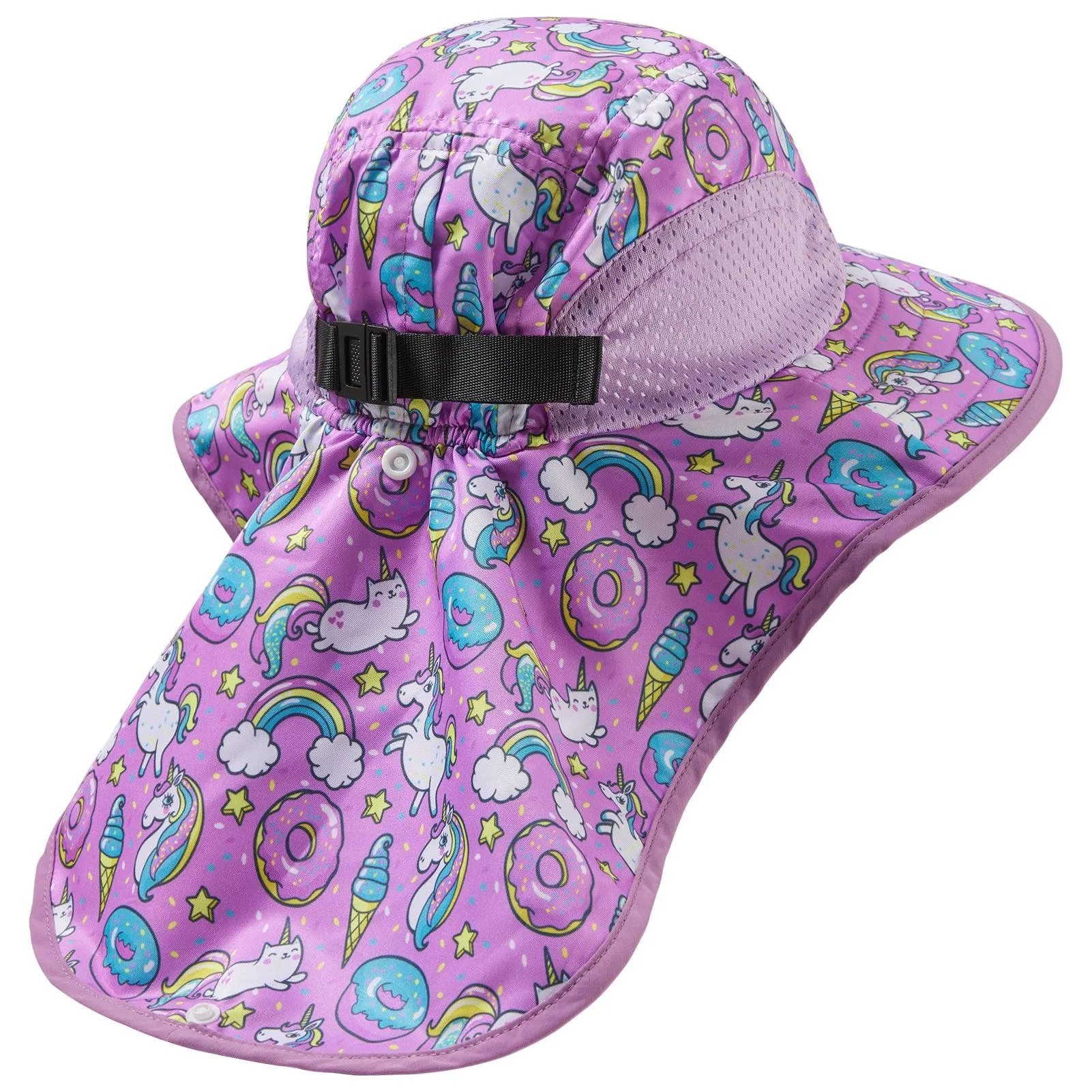 Kids' UPF 50  Wide Brim Sun Hat with Neck Flap