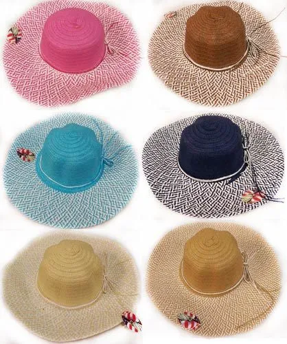 lady's summer sun hat with bow assorted Case of 24