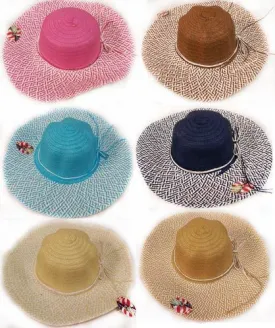 lady's summer sun hat with bow assorted Case of 24