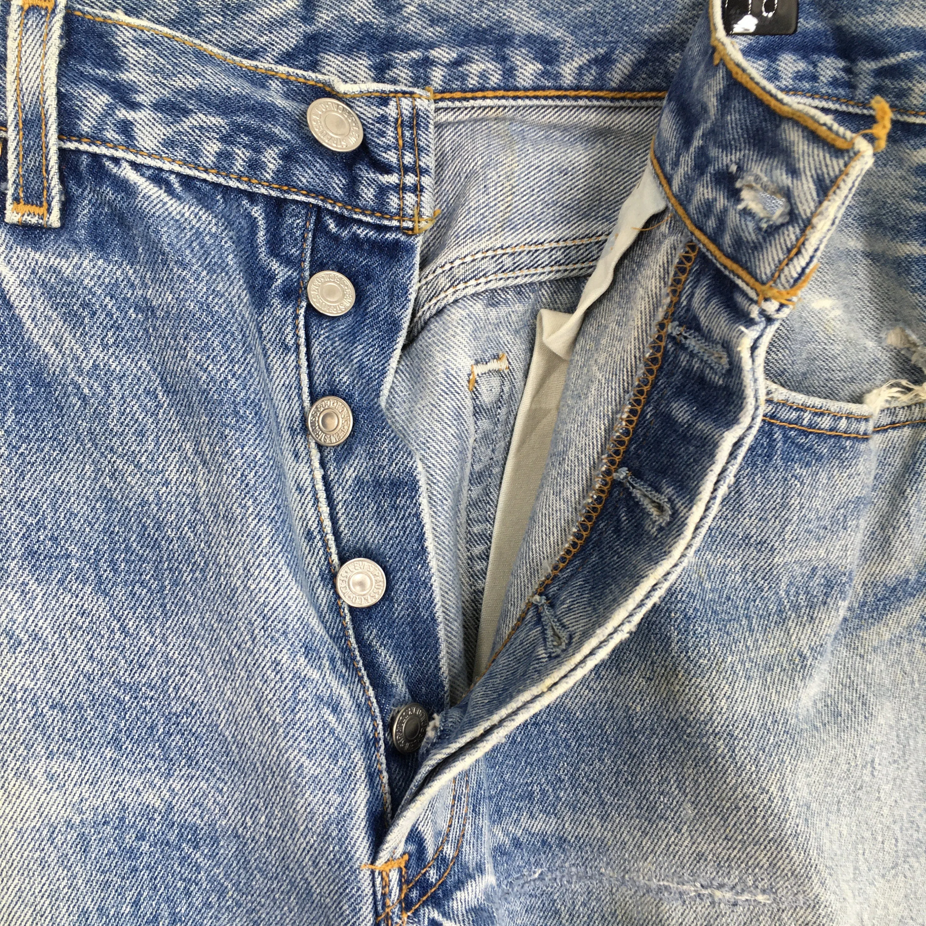 Levi's 501XX Distressed Faded Stonewash Jeans Size 31x29.5